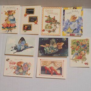 9 Cards 10 Envelopes HALLMARK "Itty Bitty Greetings" By Marjolein Bastin NO BOX